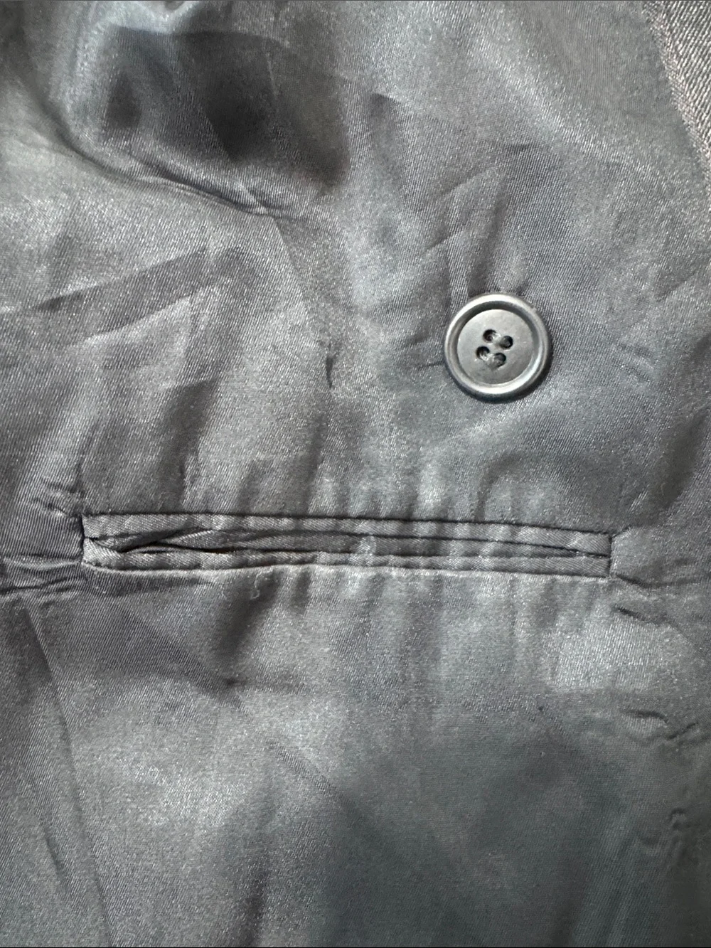 Cellini Collection Vintage Double-Breasted Gray Pinstripe Blazer